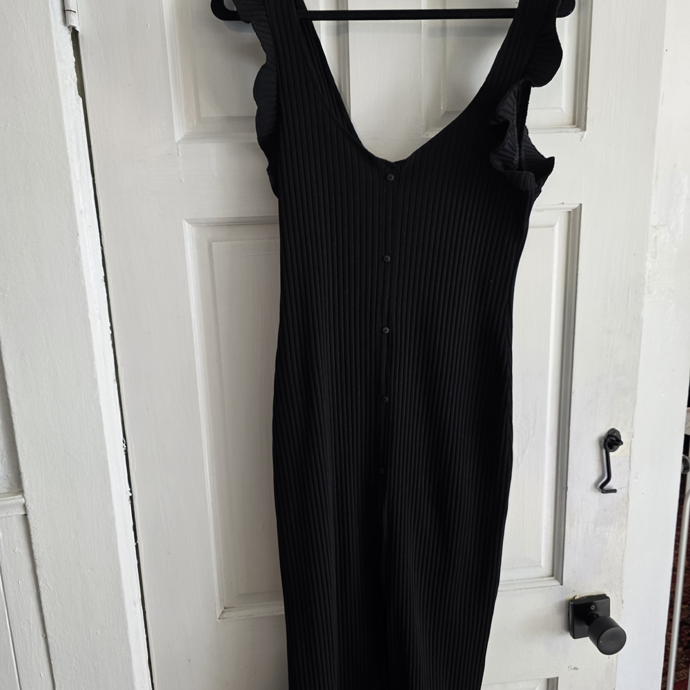 Zara Black Ruffled Midi Dress